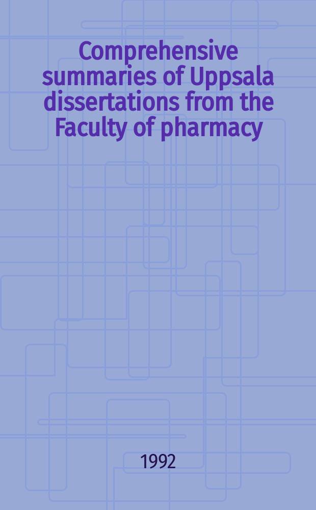 Comprehensive summaries of Uppsala dissertations from the Faculty of pharmacy : Pharmacokinetic and pharmacodynamic