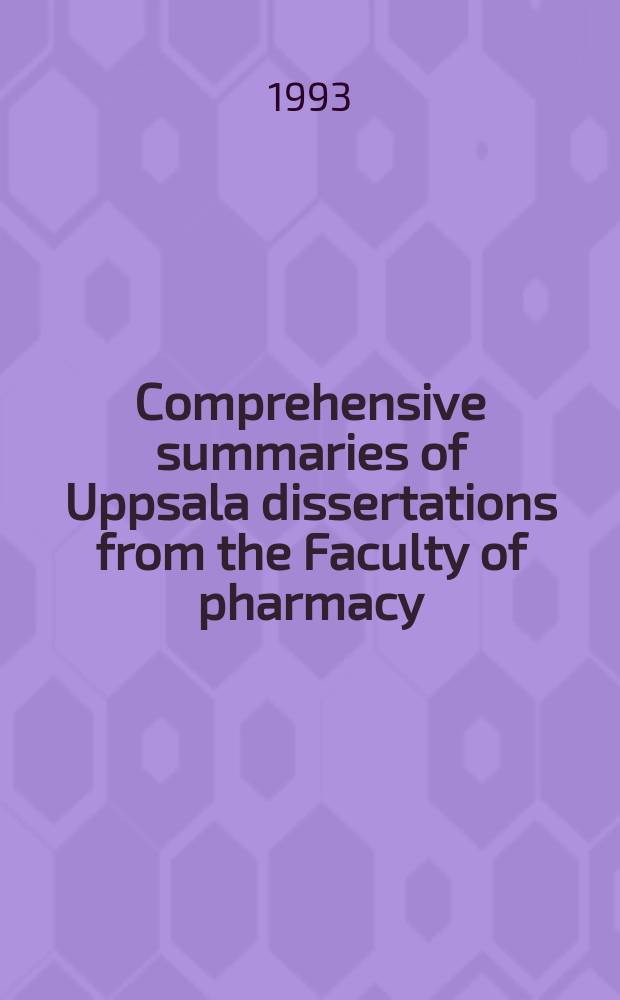 Comprehensive summaries of Uppsala dissertations from the Faculty of pharmacy : Starch microspheres as a nasal delivery system