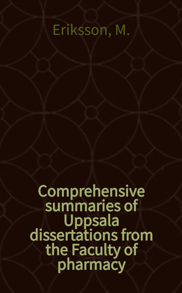 Comprehensive summaries of Uppsala dissertations from the Faculty of pharmacy : Characterisation of permeability surface