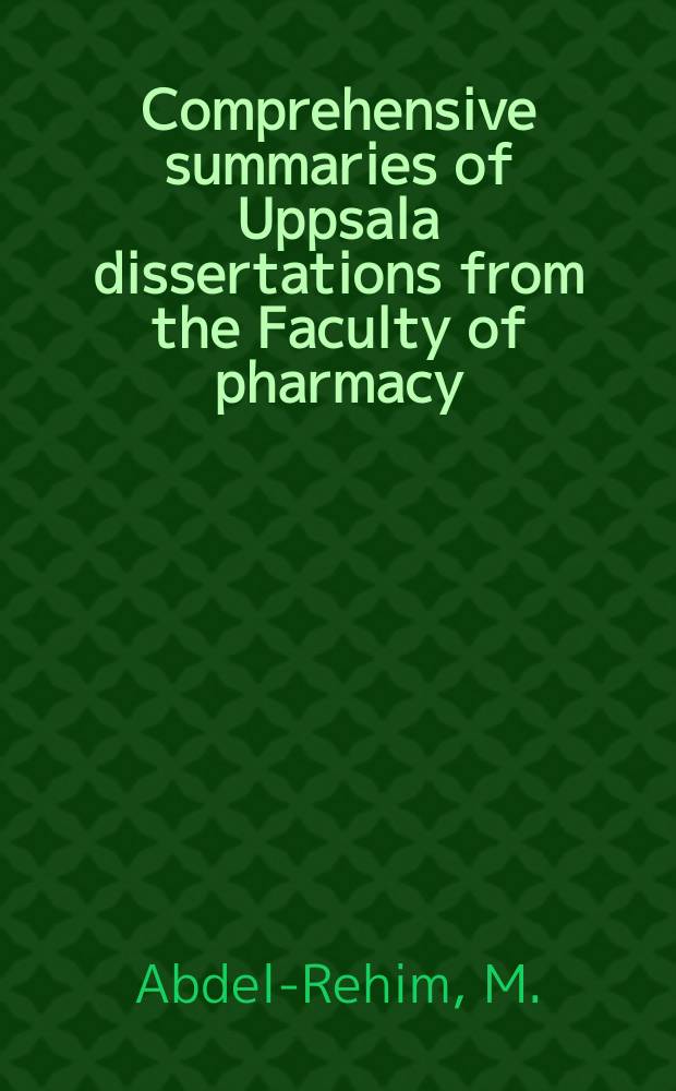 Comprehensive summaries of Uppsala dissertations from the Faculty of pharmacy : Influence of ammonia as carrier gas