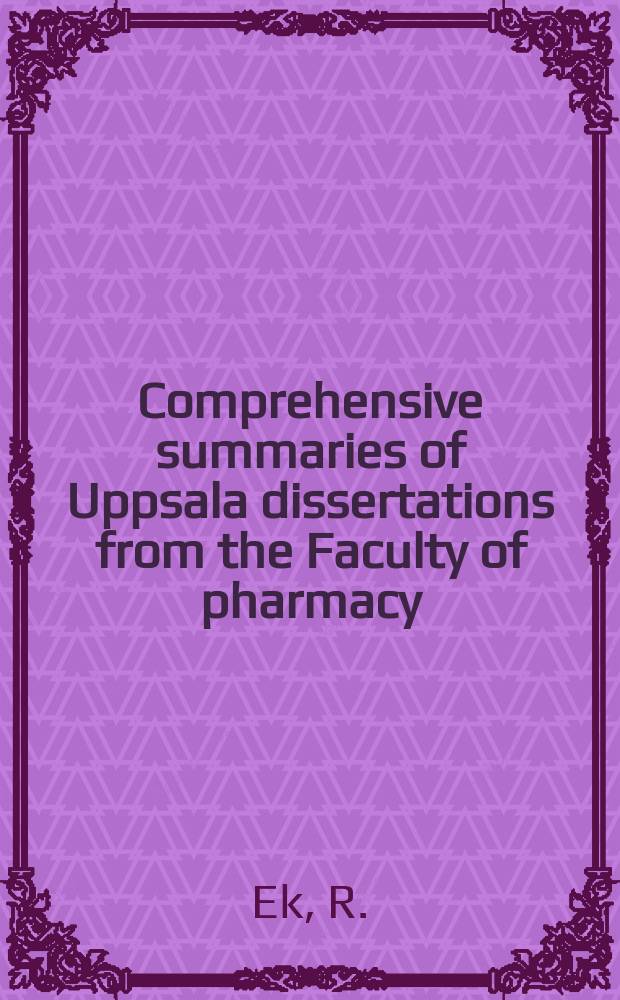 Comprehensive summaries of Uppsala dissertations from the Faculty of pharmacy : Characterisation of powder cellulose microcrystalline
