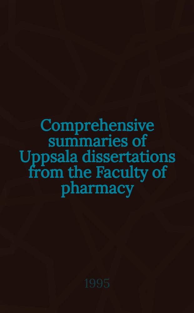 Comprehensive summaries of Uppsala dissertations from the Faculty of pharmacy : Artemisinin and its derivatives in the treatment