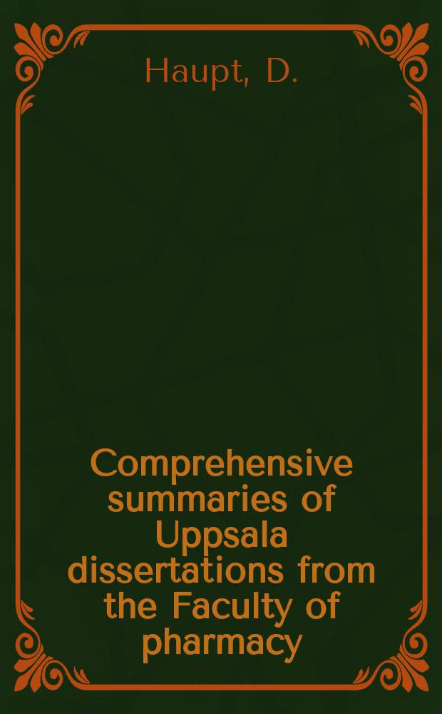 Comprehensive summaries of Uppsala dissertations from the Faculty of pharmacy : Micellar mobile phases for regulation ...