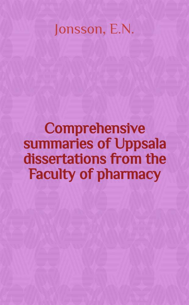 Comprehensive summaries of Uppsala dissertations from the Faculty of pharmacy : Methodological studies on non- linear
