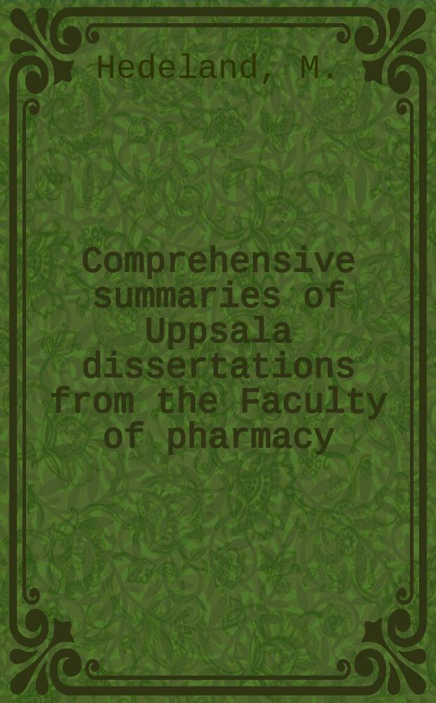 Comprehensive summaries of Uppsala dissertations from the Faculty of pharmacy : Cellobiohydrolase I as a chiral ...