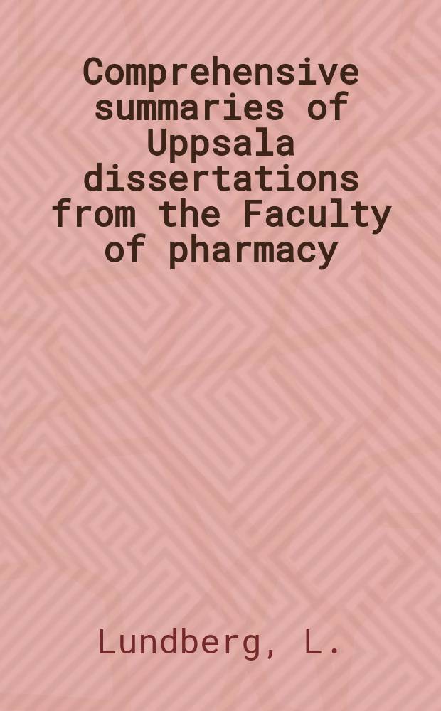 Comprehensive summaries of Uppsala dissertations from the Faculty of pharmacy : Health - related quality - of - life in Sweden