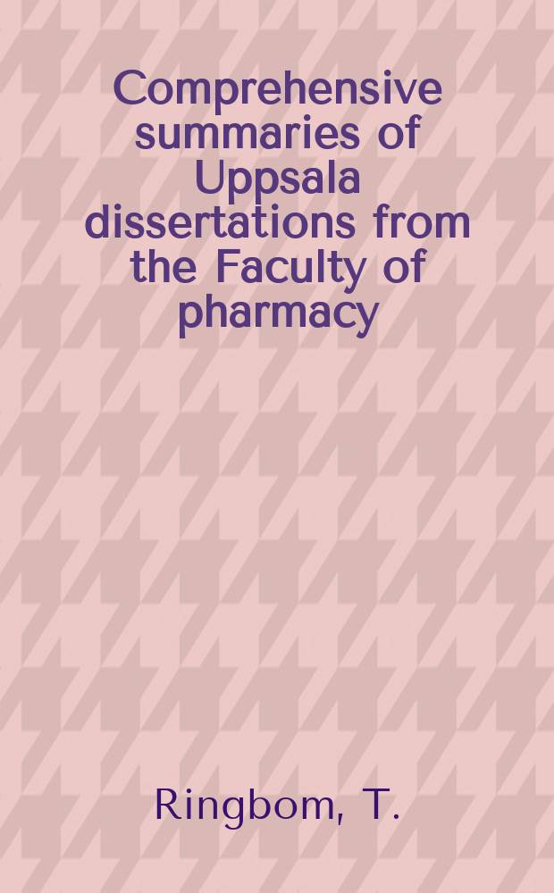 Comprehensive summaries of Uppsala dissertations from the Faculty of pharmacy : Bioassay development for identification ...