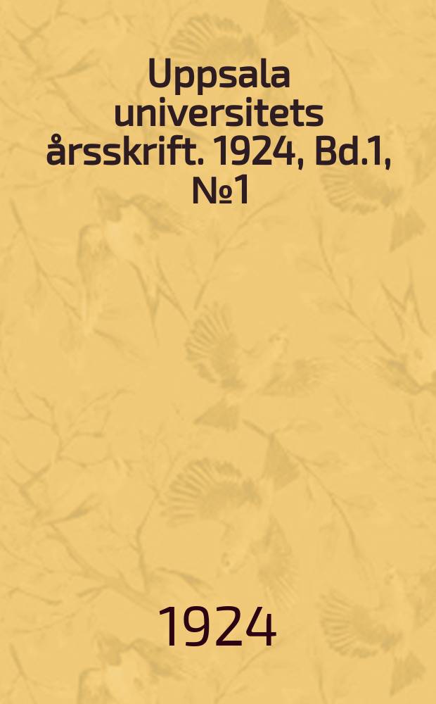 Uppsala universitets årsskrift. 1924, Bd.1, [№1] : Die Literarische Gattung der prophetischen Literatur