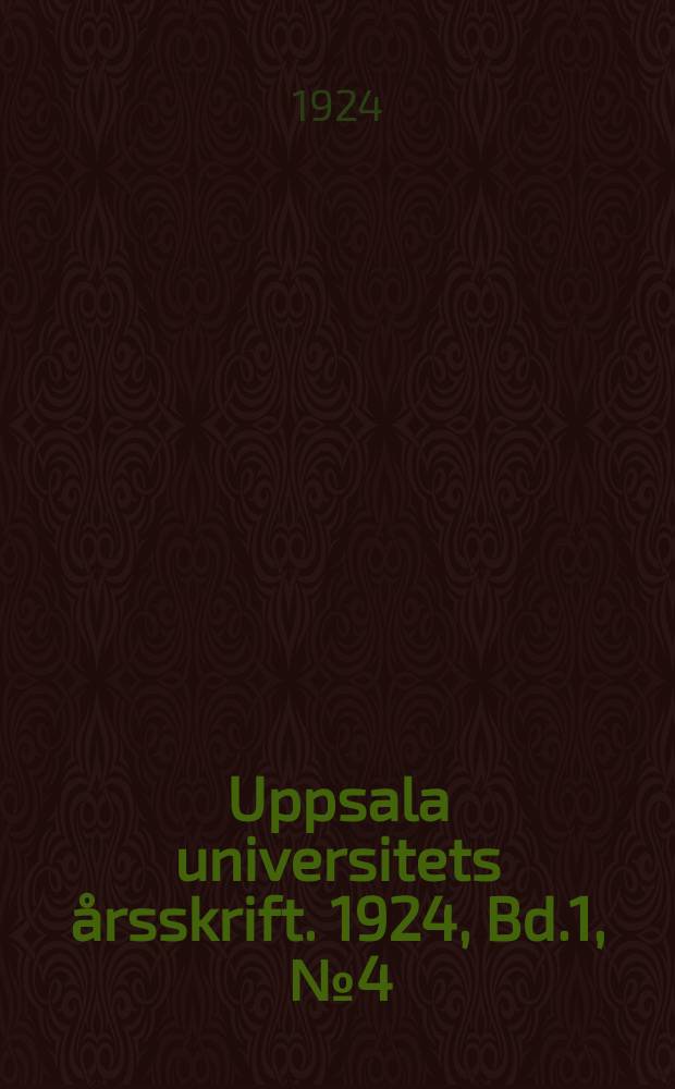 Uppsala universitets årsskrift. 1924, Bd.1, [№4] : Overkalixmålet
