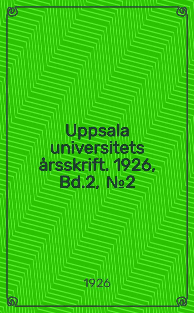 Uppsala universitets årsskrift. 1926, Bd.2, [№2] : Om der operasonliga konstruktionen