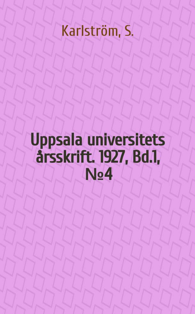Uppsala universitets årsskrift. 1927, Bd.1, [№4] : Old English compound place- names in -ing