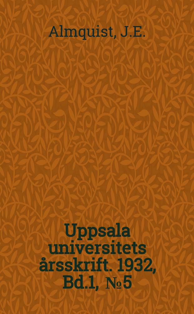 Uppsala universitets årsskrift. 1932, Bd.1, [№5] : Det sakrättsliga momentet i det klassiska jurisprudensens vektigalrättsbegrepp