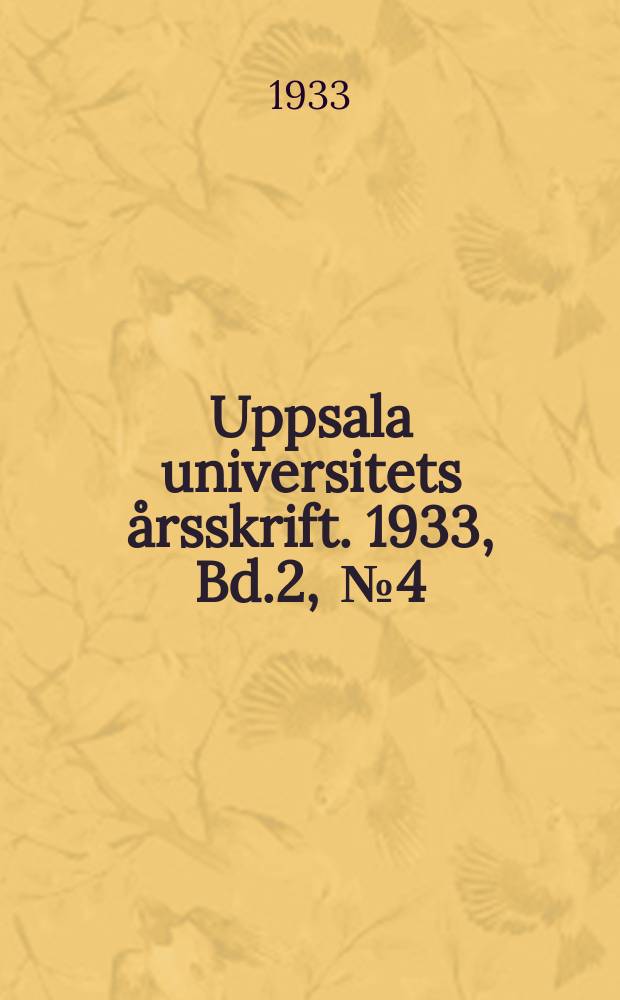 Uppsala universitets årsskrift. 1933, Bd.2, [№4] : Till frågan om villkor vid fastighetsköp