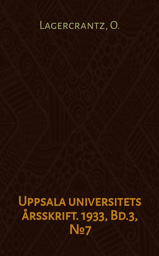 Uppsala universitets årsskrift. 1933, Bd.3, [№7] : Indogermanisches Prädikativ
