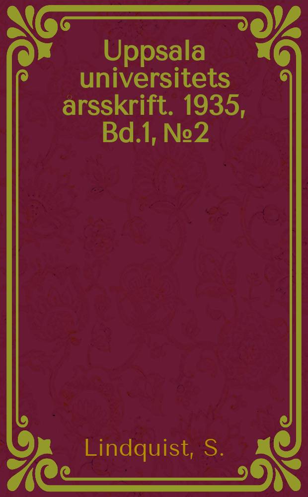 Uppsala universitets årsskrift. 1935, Bd.1, №2 : Siddhi und Abhiññā