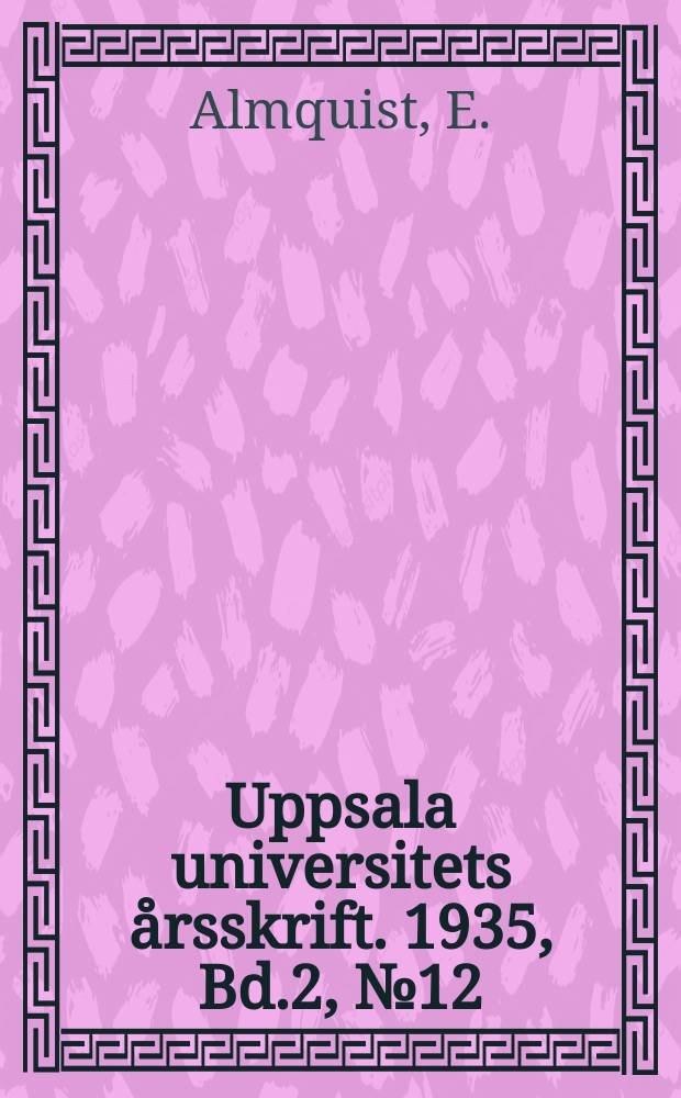 Uppsala universitets årsskrift. 1935, Bd.2, №12 : Studier rörande senatus consultum Macedo nianum