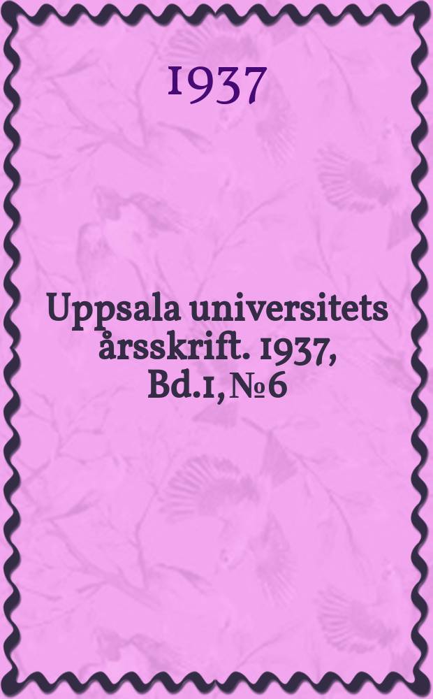 Uppsala universitets årsskrift. 1937, Bd.1, №6 : De sermone Ammiani Marcellini quaestiones variae