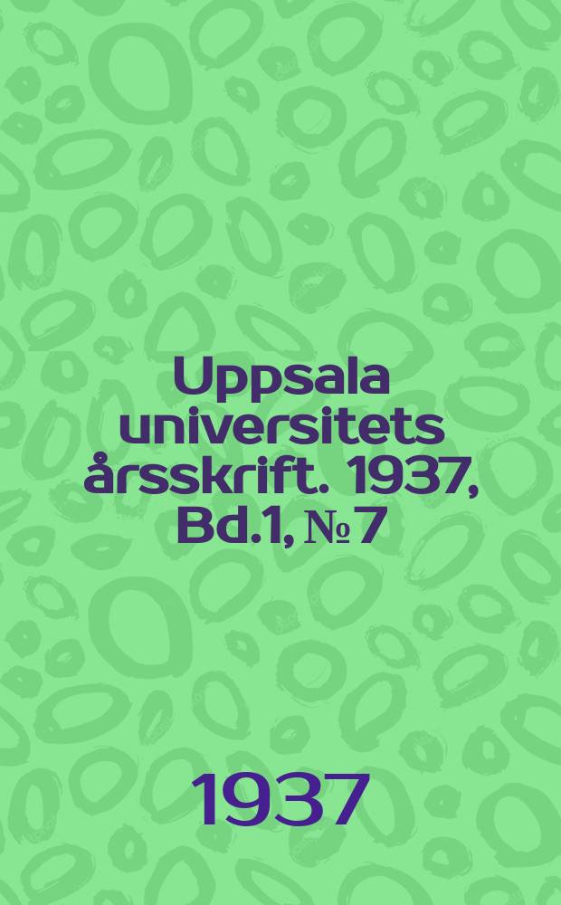 Uppsala universitets årsskrift. 1937, Bd.1, №7 : Das slavische Wort für Kirche