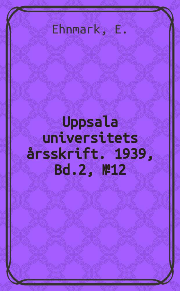 Uppsala universitets årsskrift. 1939, Bd.2, №12 : Anthropomorphism and miracle
