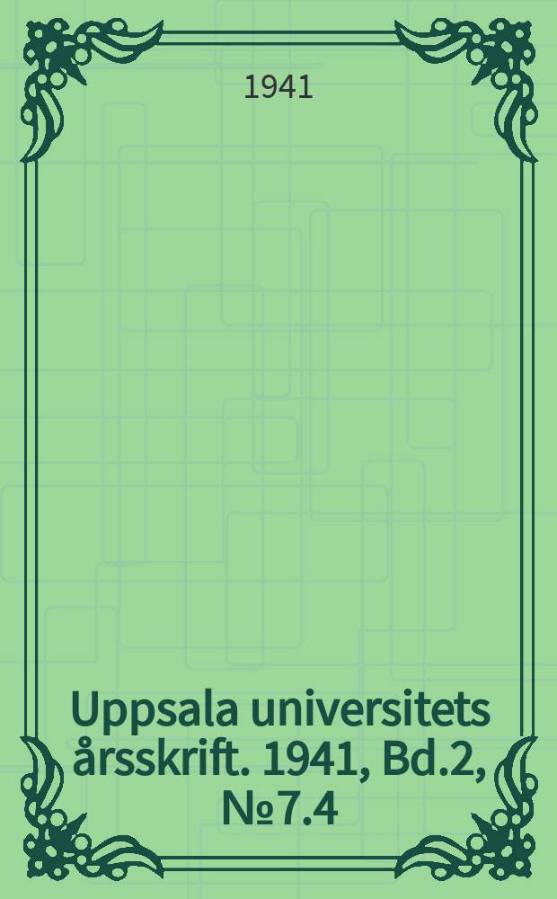 Uppsala universitets &aring;rsskrift. 1941, Bd.2, №7.4 : Paul i brev till romarna