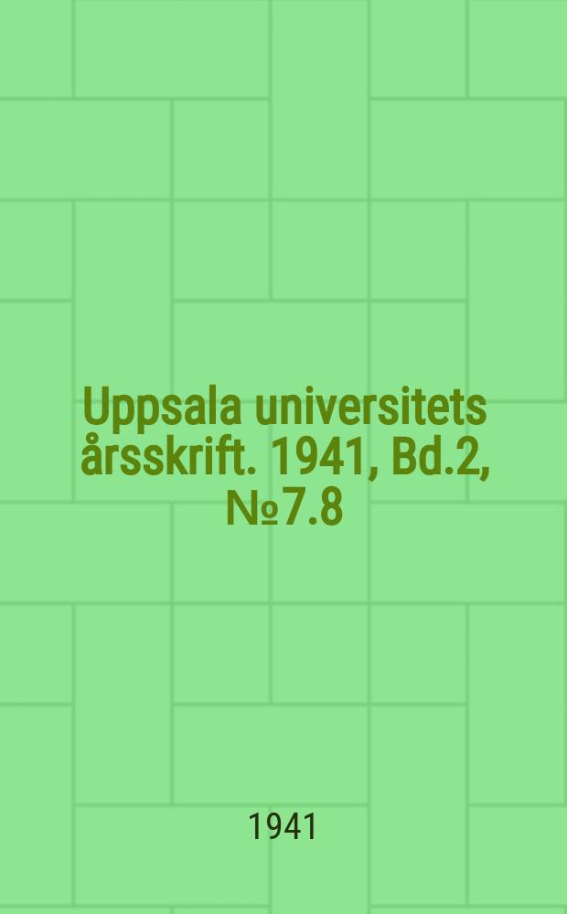 Uppsala universitets årsskrift. 1941, Bd.2, №7.8 : Reformation och revolution