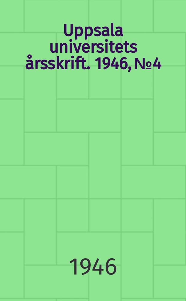 Uppsala universitets årsskrift. 1946, №4 : Om hormonell trofisk påverkan av njurarna