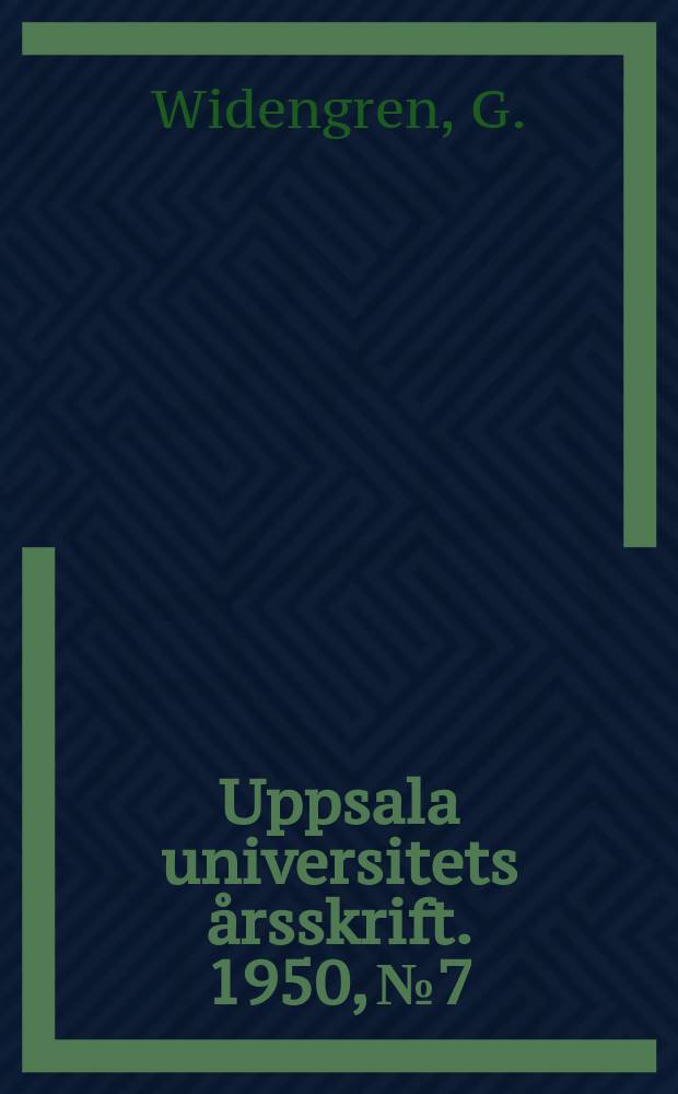 Uppsala universitets årsskrift. 1950, №7 : King and saviours