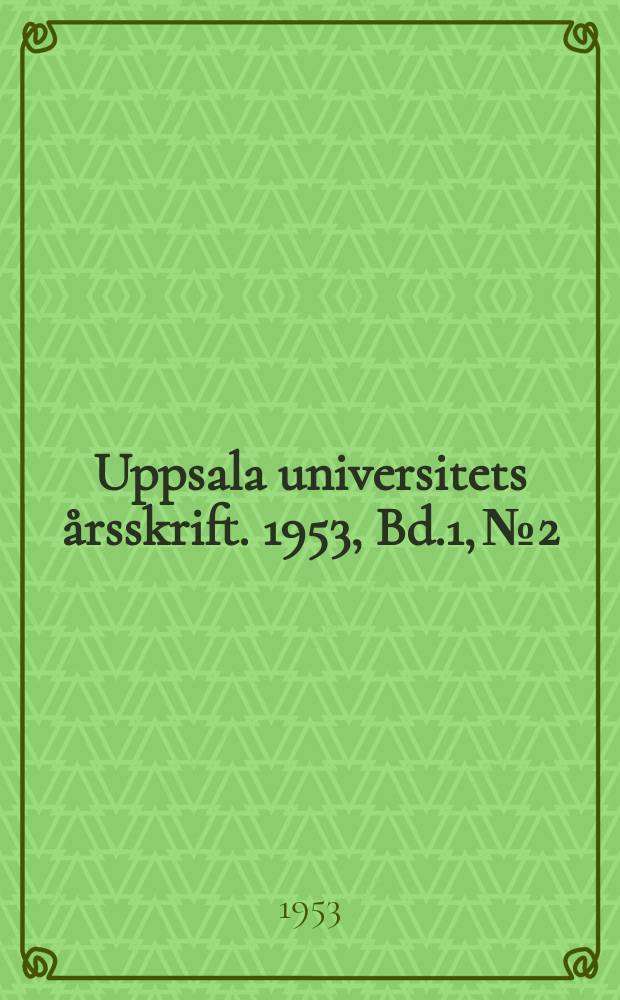 Uppsala universitets årsskrift. 1953, Bd.1, №2 : Norska ordstudier