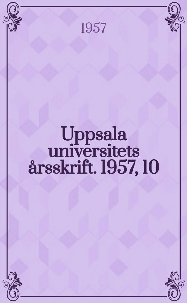 Uppsala universitets årsskrift. 1957, 10 : Das Kirchenbuch der St. Jakobskirche in Riga 1584-1621