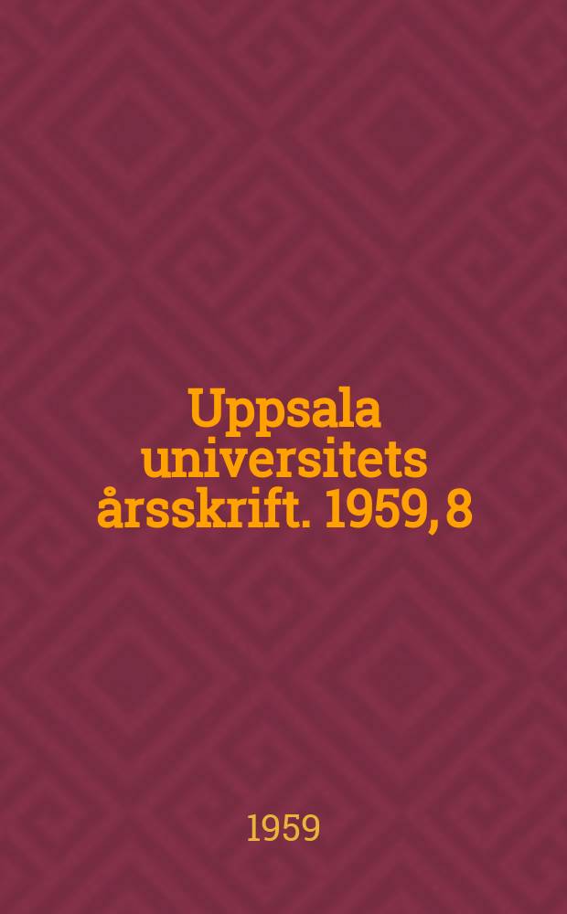 Uppsala universitets årsskrift. 1959, 8 : Geographical changes of rural settlement in Northwestern Sweden since 1523