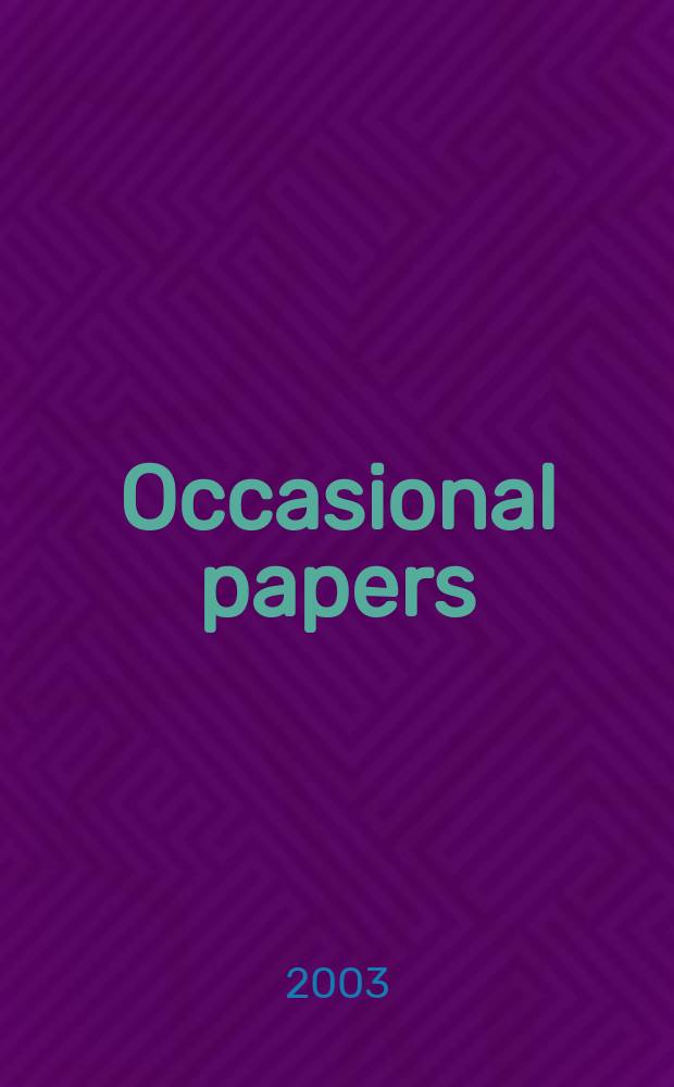 Occasional papers