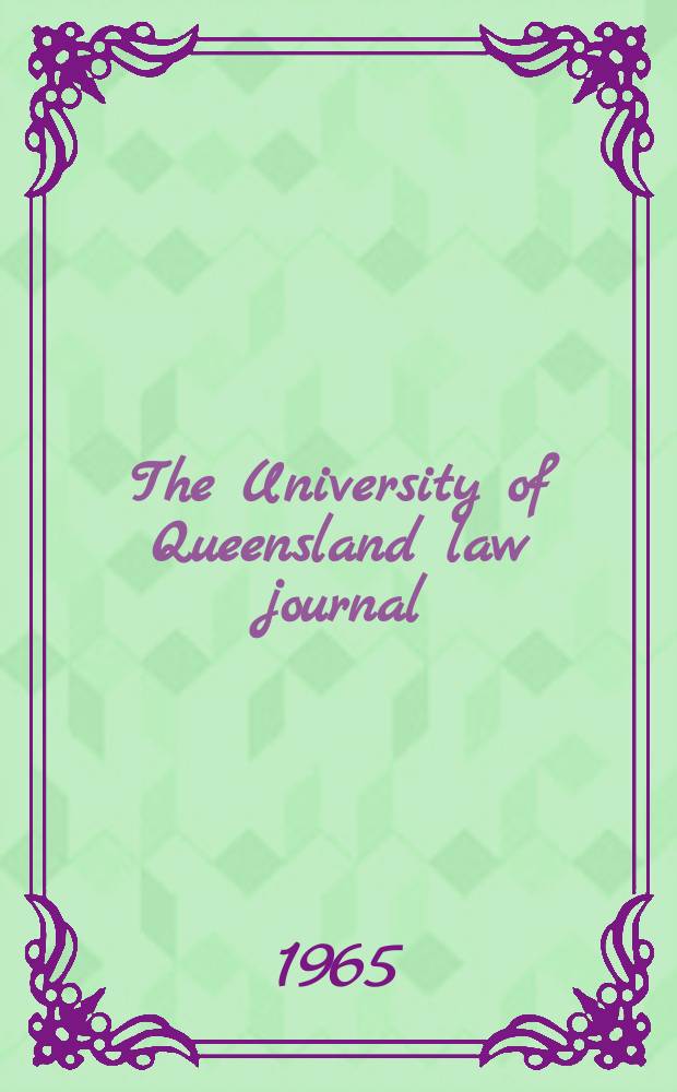 The University of Queensland law journal
