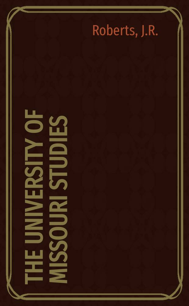The University of Missouri studies : A quarterly of research. 60 : John Donne