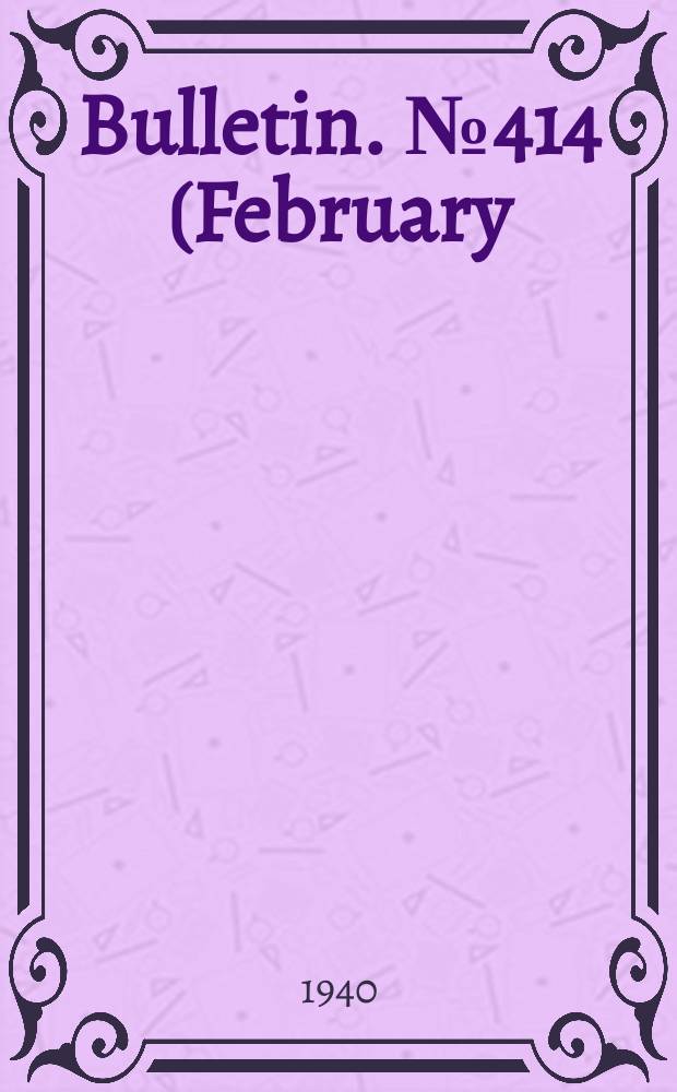 Bulletin. №414(February) : The use of vegetable protein concentrate for raising turkeys