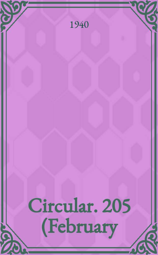 Circular. 205(February) : The spring cankerworm and its control
