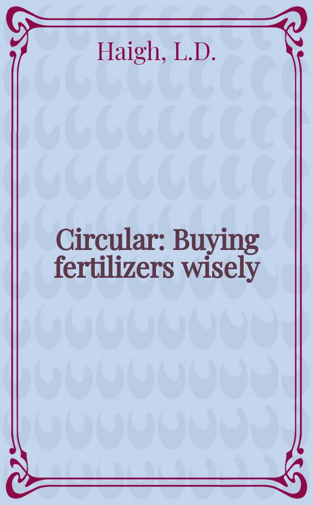 Circular : Buying fertilizers wisely
