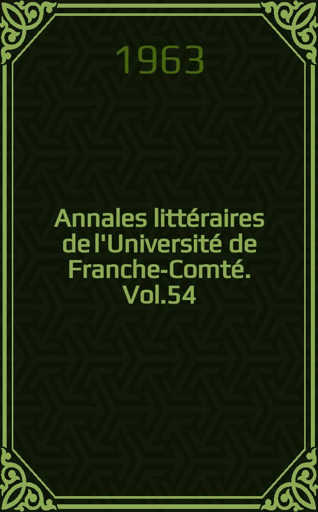 Annales littéraires de l'Université de Franche-Comté. Vol.54 : Isocrate et son temps