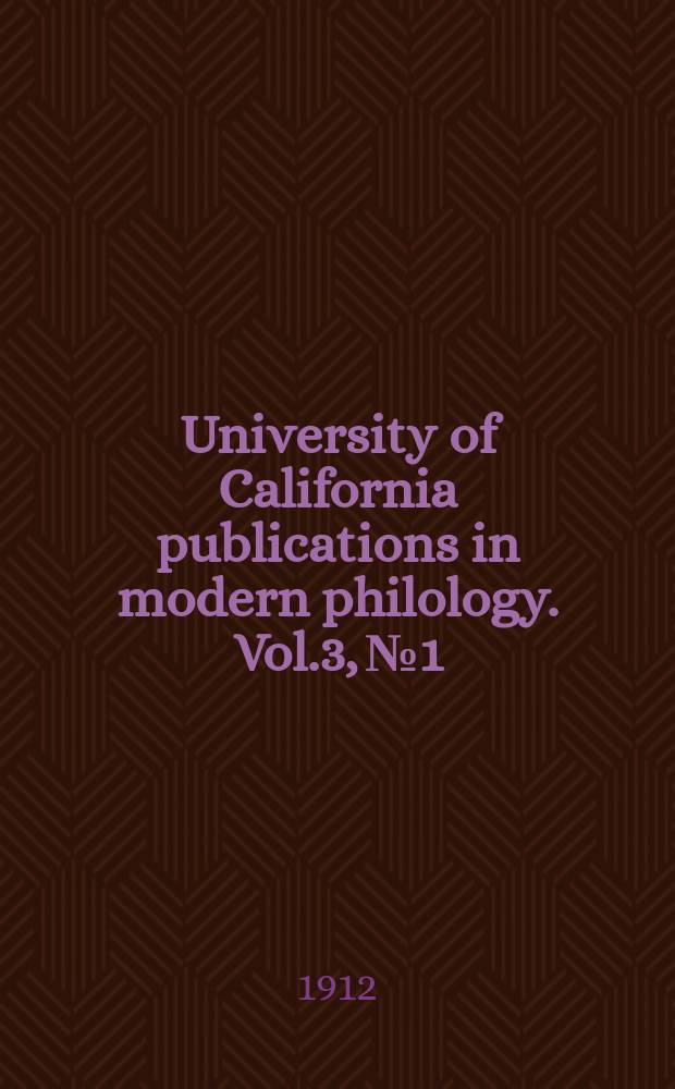 University of California publications in modern philology. Vol.3, №1 : Rousseaus Einfluss auf Klinger