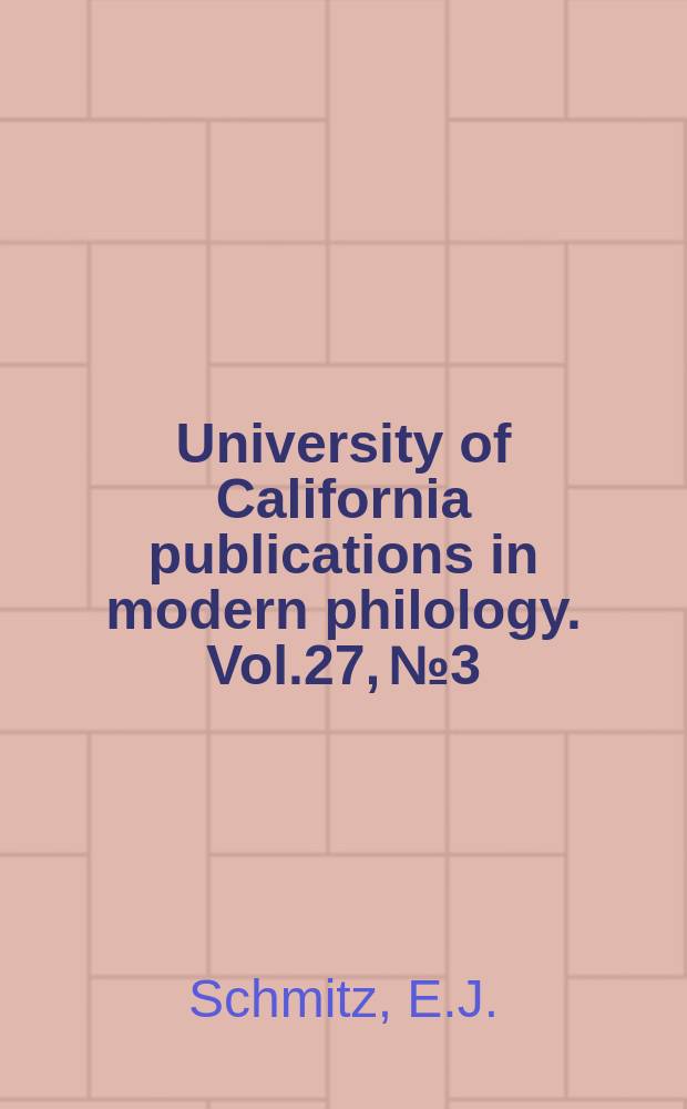University of California publications in modern philology. Vol.27, №3 : The problem of individualism and the crises in the lives of Lessing and Hamann