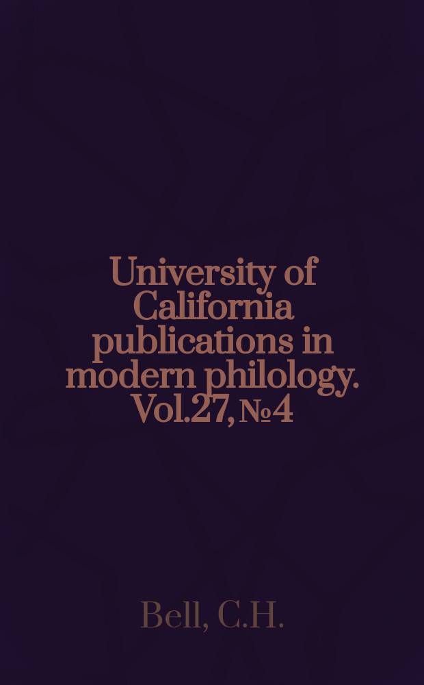 University of California publications in modern philology. Vol.27, №4 : The poems of Lupold Hornburg