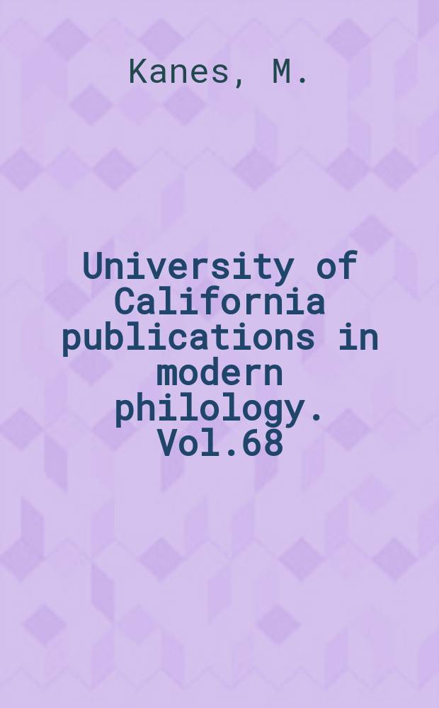 University of California publications in modern philology. Vol.68 : Zola's Bête humaine
