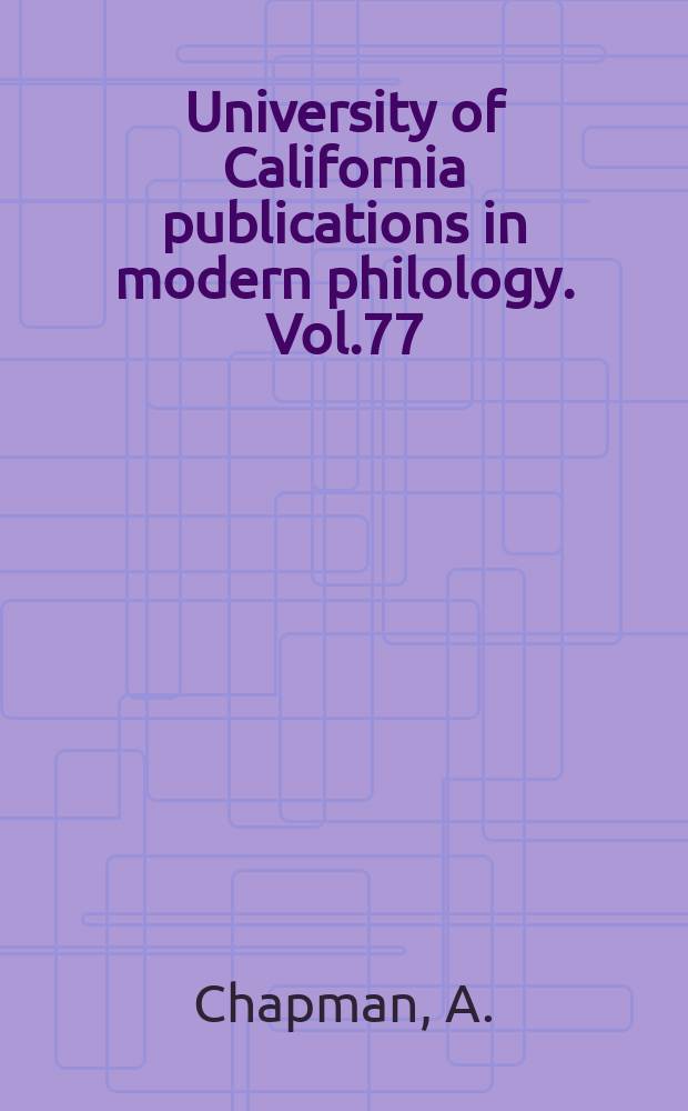University of California publications in modern philology. Vol.77 : The Spanish American reception of United States fiction 1920-1940