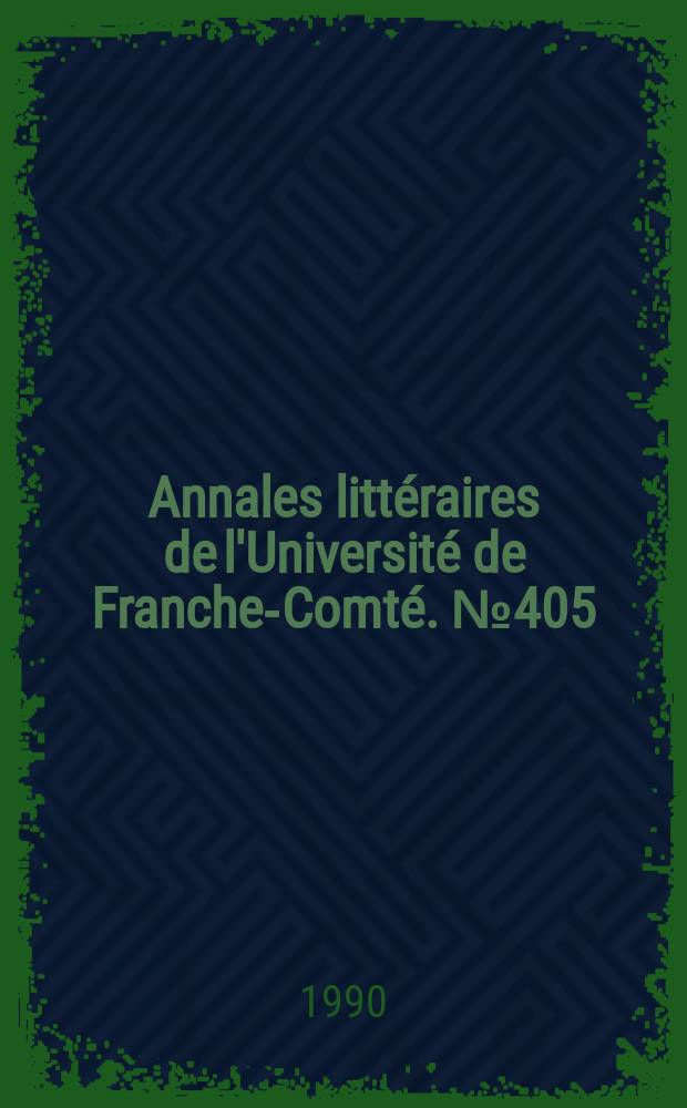 Annales littéraires de l'Université de Franche-Comté. №405 : Les étoliens