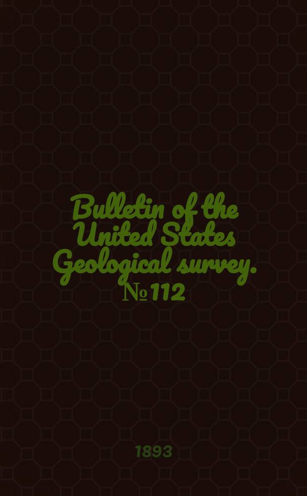 Bulletin of the United States Geological survey. №112 : Earthquakes in California in 1892