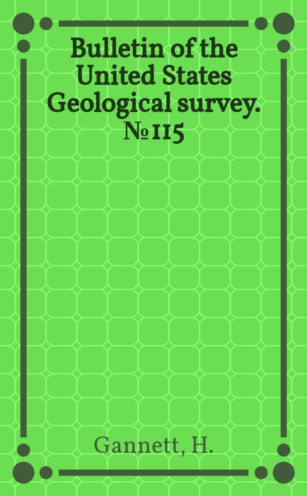 Bulletin of the United States Geological survey. №115 : A geographic dictionary of Rhode Island