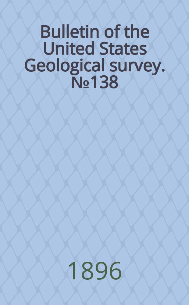 Bulletin of the United States Geological survey. №138 : Artesian well prospects in the Atlantic coastal plain region