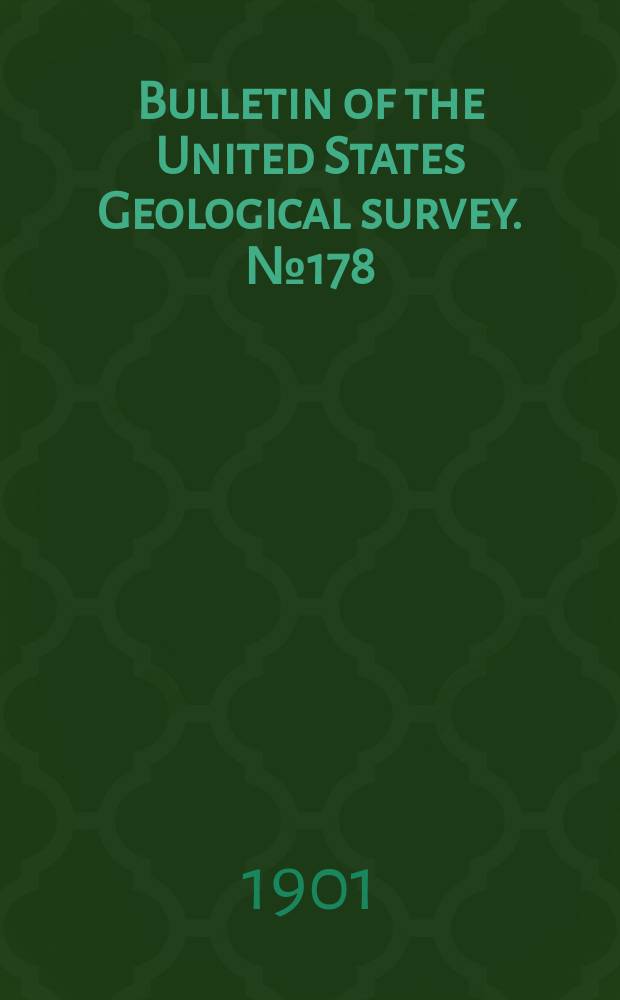 Bulletin of the United States Geological survey. №178 : The El Paso tin deposits