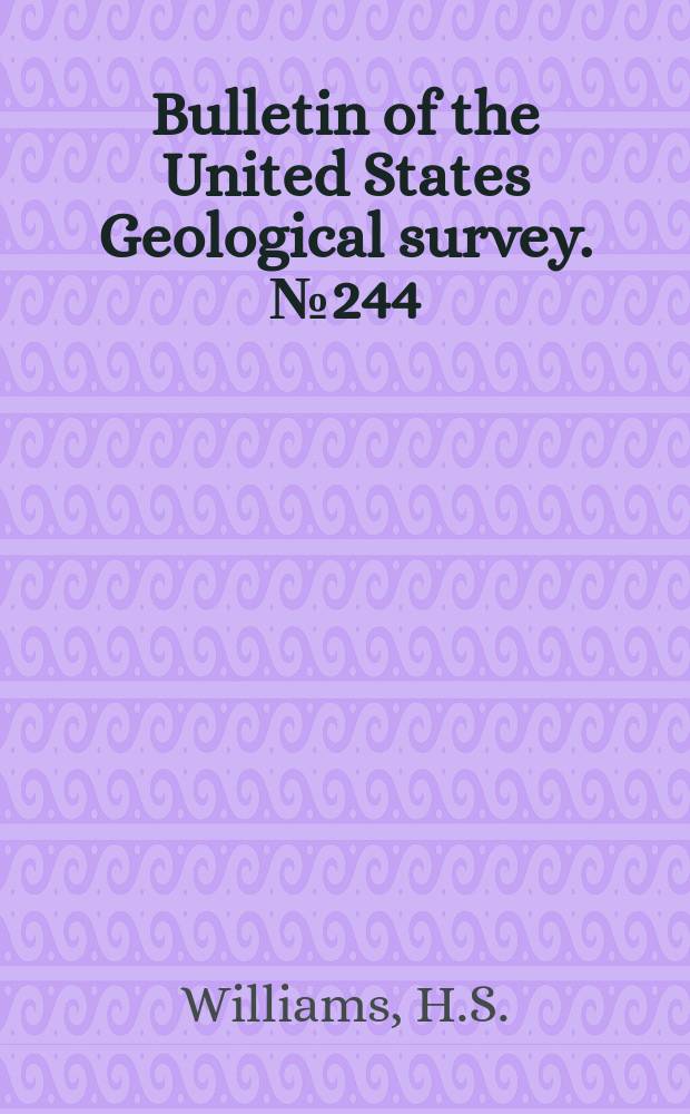 Bulletin of the United States Geological survey. №244 : Contributions to Devonian paleontology 1903