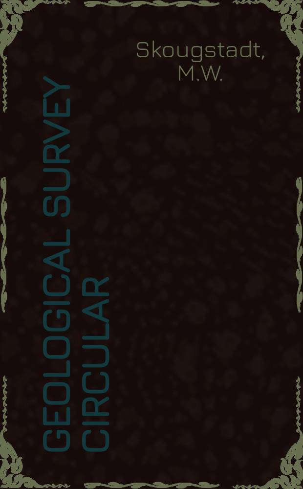 Geological survey circular : Occurrence of strontium in natural water