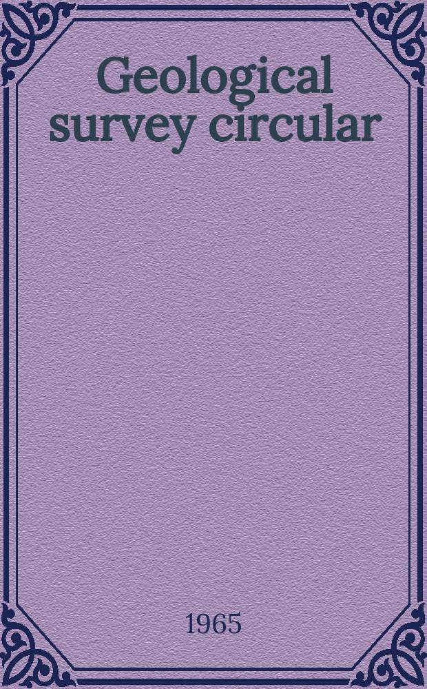 Geological survey circular : Geothermal energy